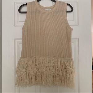 Sleeveless Fringe Sweater